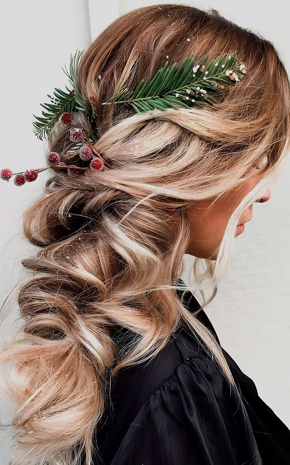 Long Blonde Braided Updo With Ash Blonde Highlights — Winter Highlights