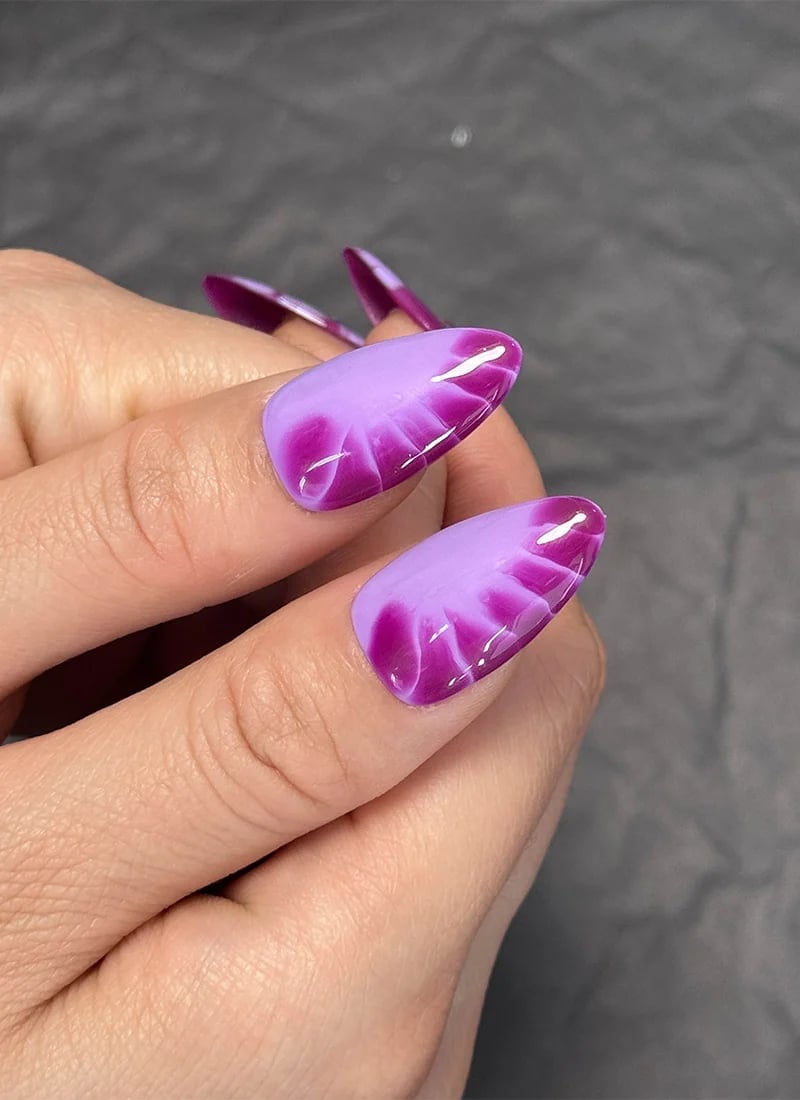 Medium Almond Purple Gradient Velvet Abstract Medium Almond Purple Gradient Velvet Abstract — Winter Purple Nails