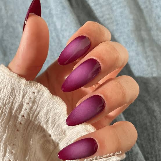 Long Stiletto Pink To Purple Gradient Matte Glossy Long Stiletto Pink To Purple Gradient Matte Glossy — Winter Purple Nails