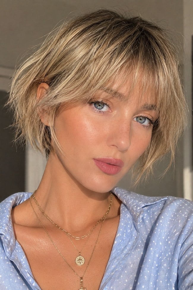Fine Wavy Pixie Bob With Wispy Bangs Fine Wavy Pixie Bob With Wispy Bangs