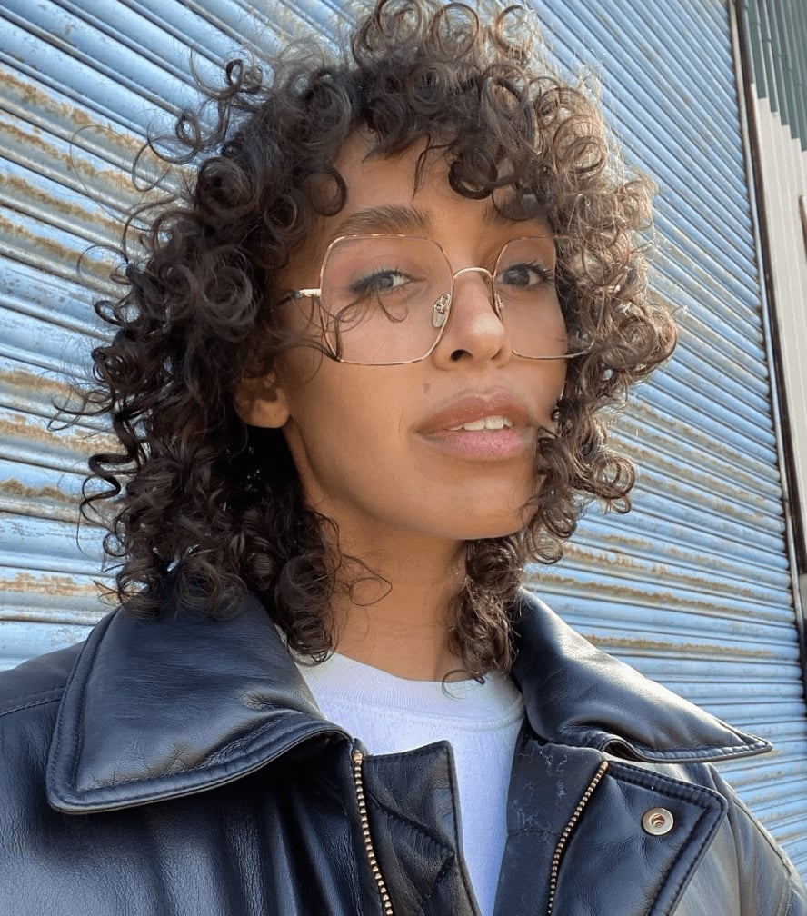 Dark Brown Curly Wolf Cut Shoulder Length, Short